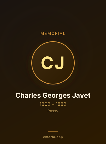 Memorial portrait of Charles Georges Javet