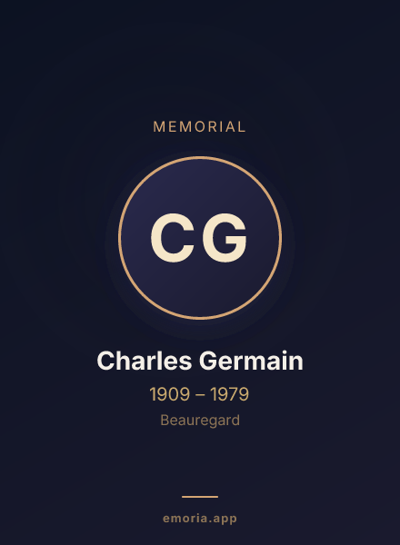 Memorial portrait of Charles Germain