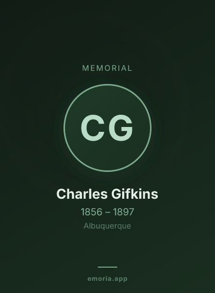 Memorial portrait of Charles Gifkins