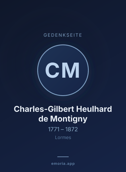 Gedenkportrait von Charles-Gilbert Heulhard de Montigny