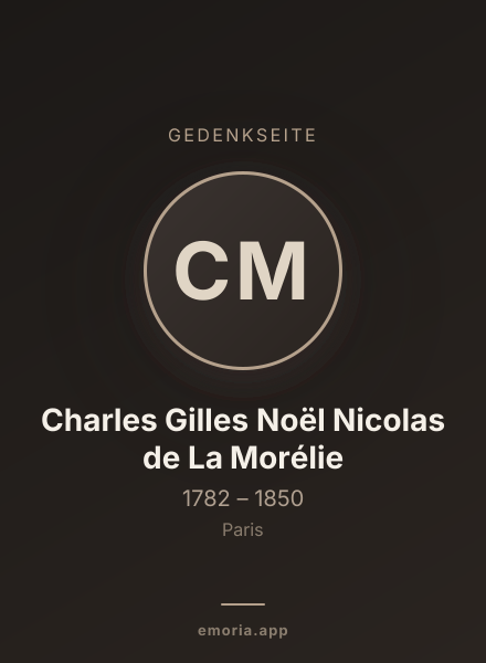Gedenkportrait von Charles Gilles Noël Nicolas de La Morélie