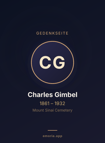 Gedenkportrait von Charles Gimbel