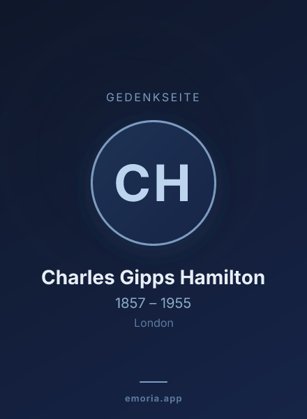 Gedenkportrait von Charles Gipps Hamilton