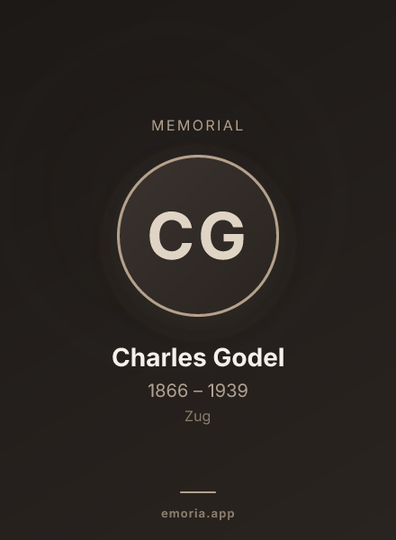 Memorial portrait of Charles Godel