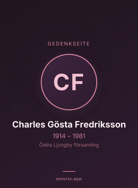 Gedenkportrait von Charles Gösta Fredriksson