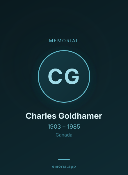 Memorial portrait of Charles Goldhamer