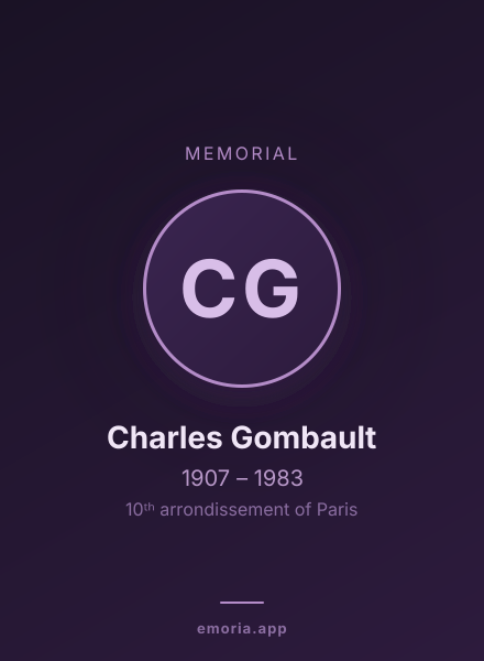 Memorial portrait of Charles Gombault