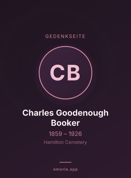 Gedenkportrait von Charles Goodenough Booker