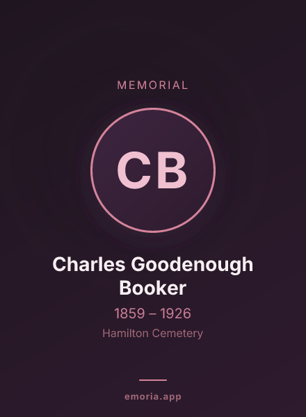 Memorial portrait of Charles Goodenough Booker