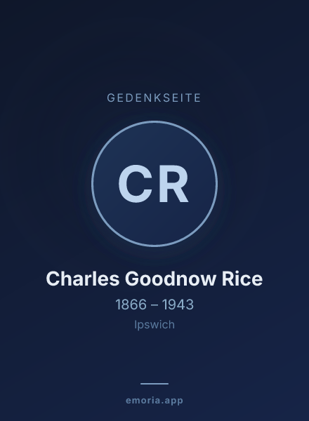 Gedenkportrait von Charles Goodnow Rice