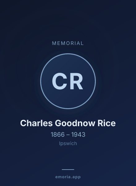 Memorial portrait of Charles Goodnow Rice