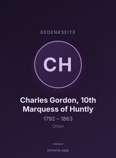 Gedenkportrait von Charles Gordon, 10th Marquess of Huntly