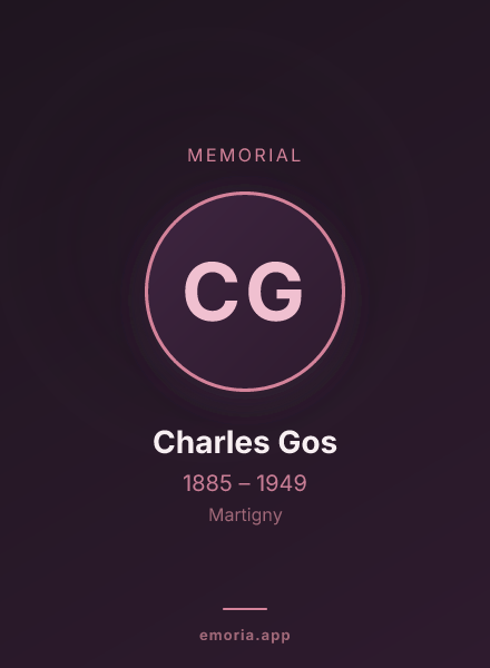 Memorial portrait of Charles Gos