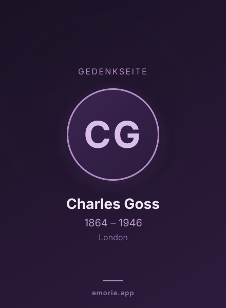 Gedenkportrait von Charles Goss