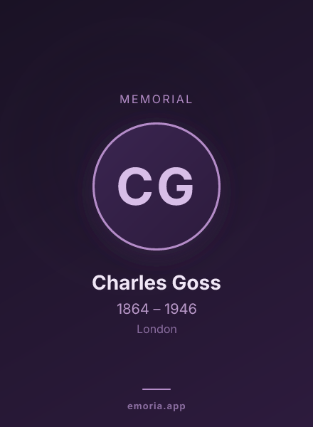 Memorial portrait of Charles Goss