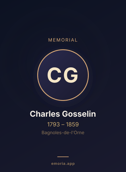 Memorial portrait of Charles Gosselin