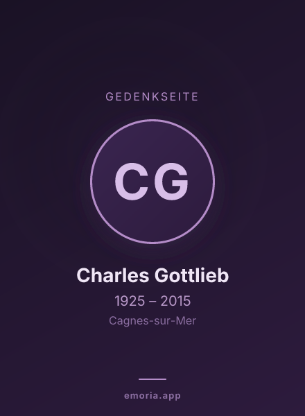 Gedenkportrait von Charles Gottlieb
