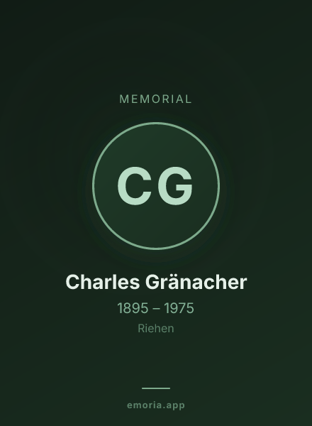 Memorial portrait of Charles Gränacher