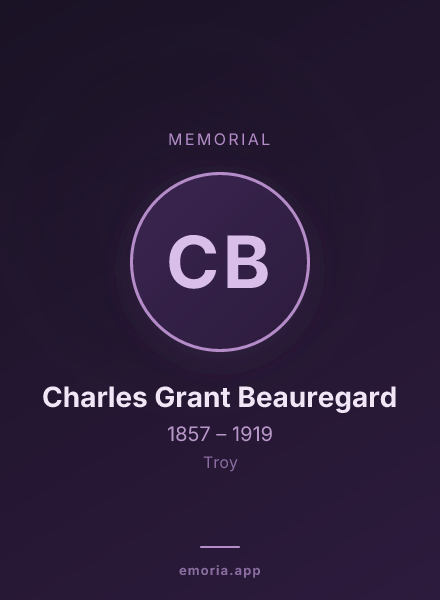 Memorial portrait of Charles Grant Beauregard