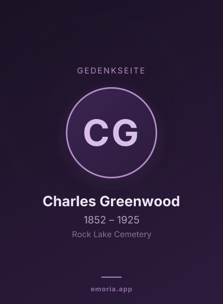 Gedenkportrait von Charles Greenwood