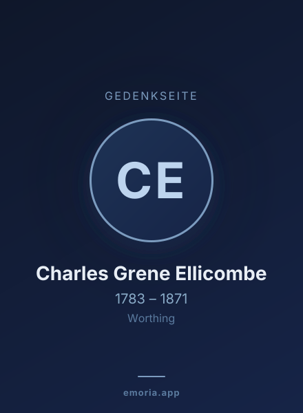 Gedenkportrait von Charles Grene Ellicombe