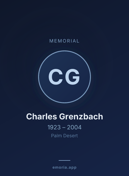 Memorial portrait of Charles Grenzbach