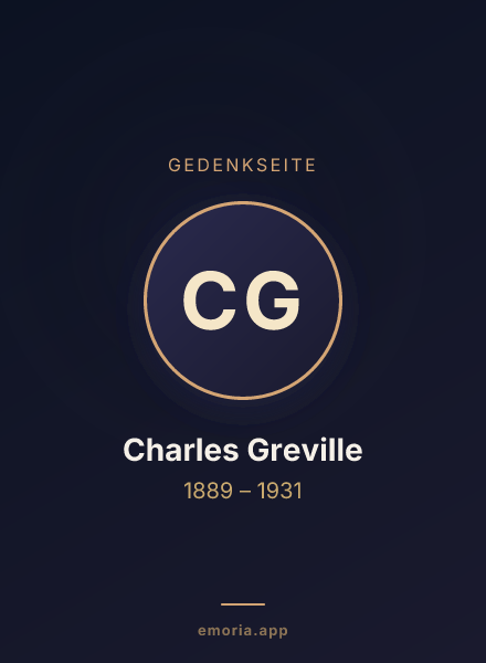 Gedenkportrait von Charles Greville