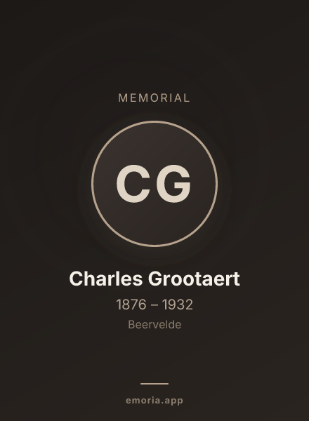 Memorial portrait of Charles Grootaert