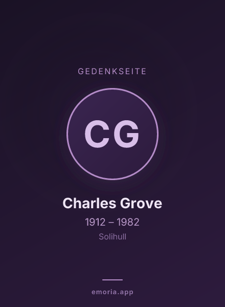Gedenkportrait von Charles Grove