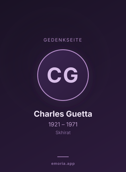 Gedenkportrait von Charles Guetta
