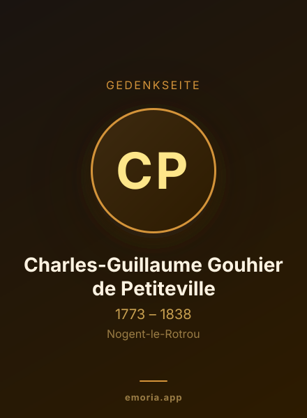 Gedenkportrait von Charles-Guillaume Gouhier de Petiteville