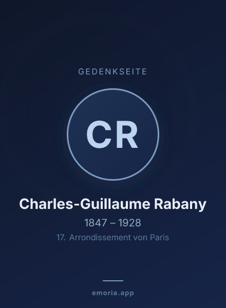 Gedenkportrait von Charles-Guillaume Rabany