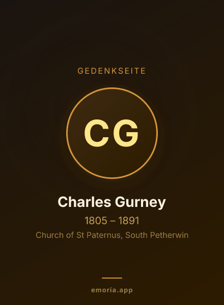 Gedenkportrait von Charles Gurney