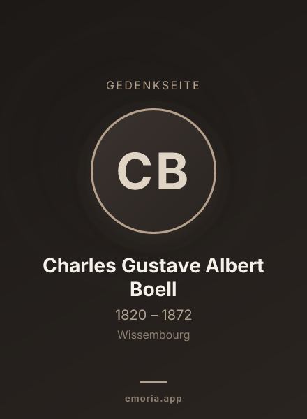 Gedenkportrait von Charles Gustave Albert Boell