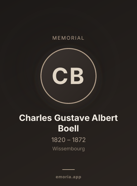 Memorial portrait of Charles Gustave Albert Boell
