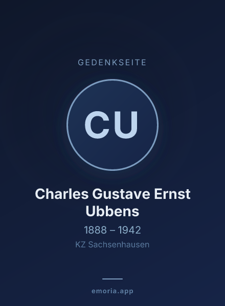 Gedenkportrait von Charles Gustave Ernst Ubbens