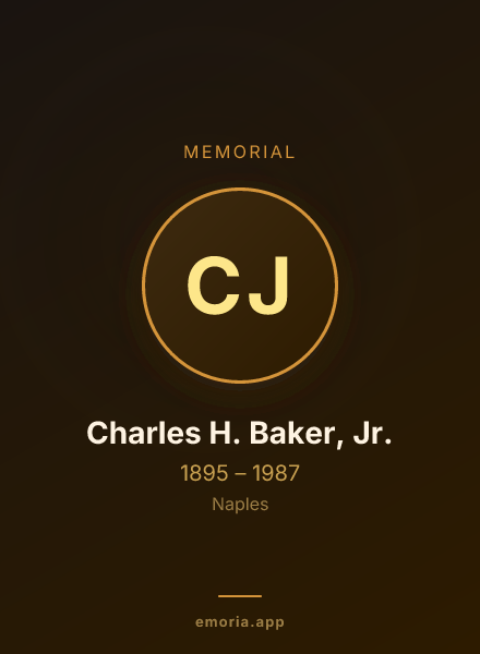 Memorial portrait of Charles H. Baker, Jr.