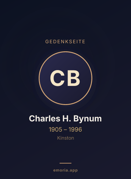 Gedenkportrait von Charles H. Bynum