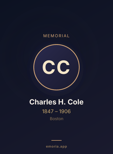 Memorial portrait of Charles H. Cole