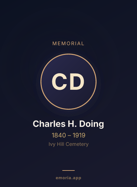 Memorial portrait of Charles H. Doing