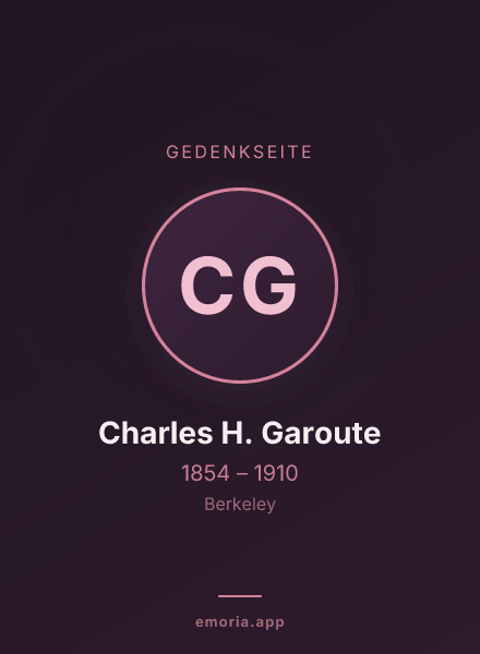 Gedenkportrait von Charles H. Garoute