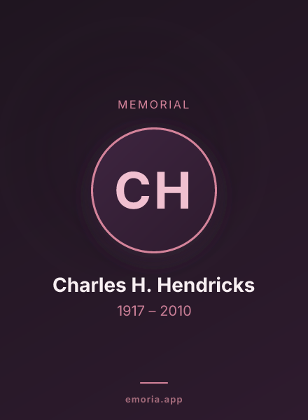 Memorial portrait of Charles H. Hendricks