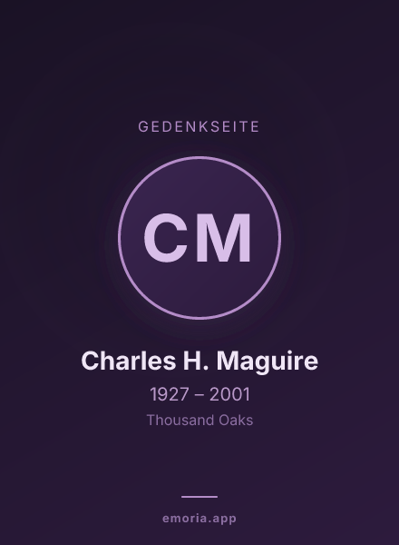 Gedenkportrait von Charles H. Maguire