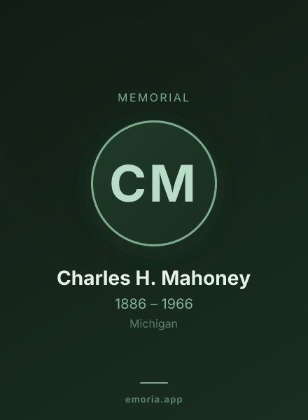 Memorial portrait of Charles H. Mahoney