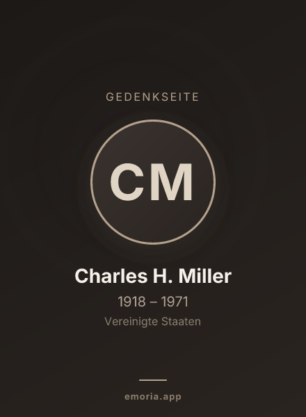 Gedenkportrait von Charles H. Miller