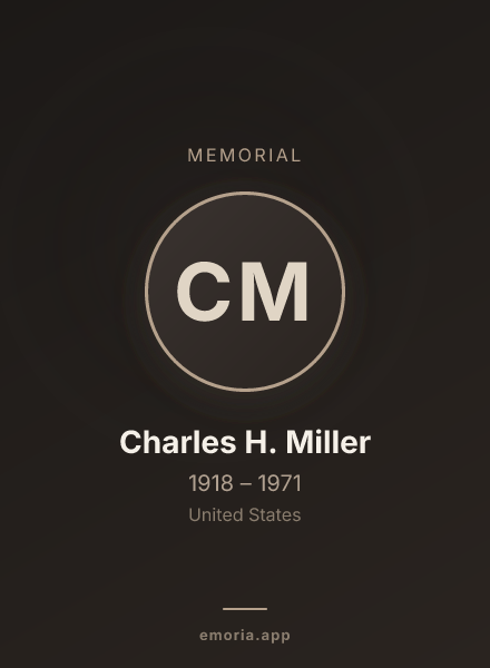 Memorial portrait of Charles H. Miller
