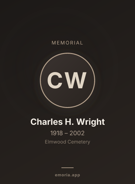 Memorial portrait of Charles H. Wright