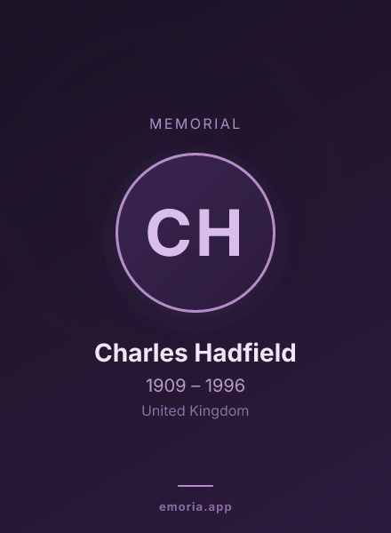 Memorial portrait of Charles Hadfield