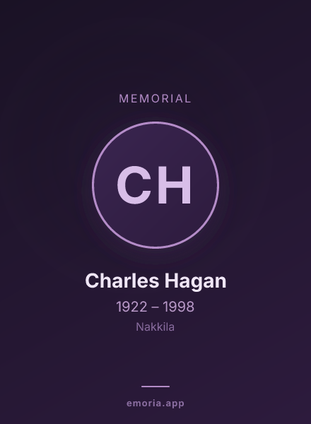 Memorial portrait of Charles Hagan