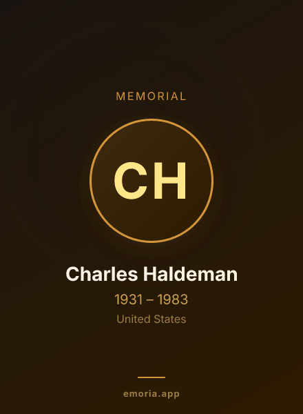 Memorial portrait of Charles Haldeman